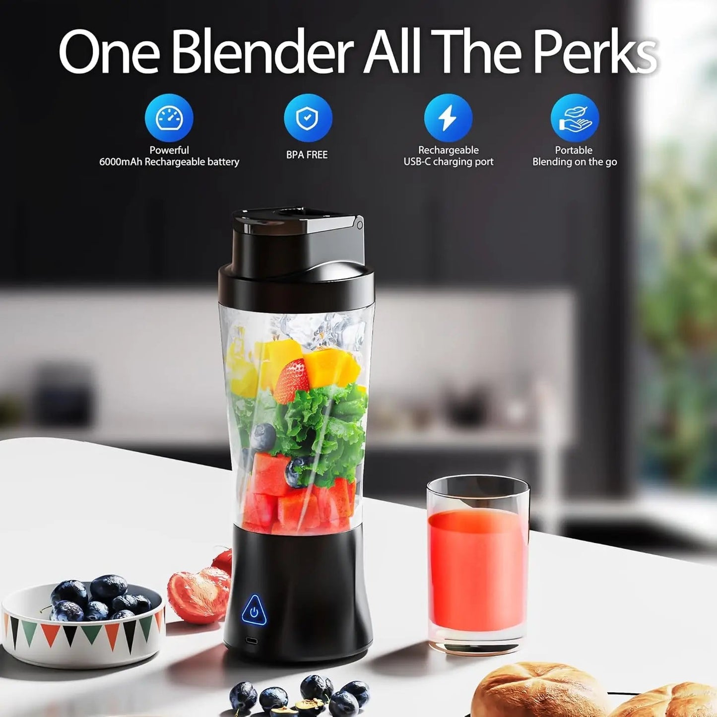 Cordless Mini Blender - Travel Smoothie Maker - Kitcharoo